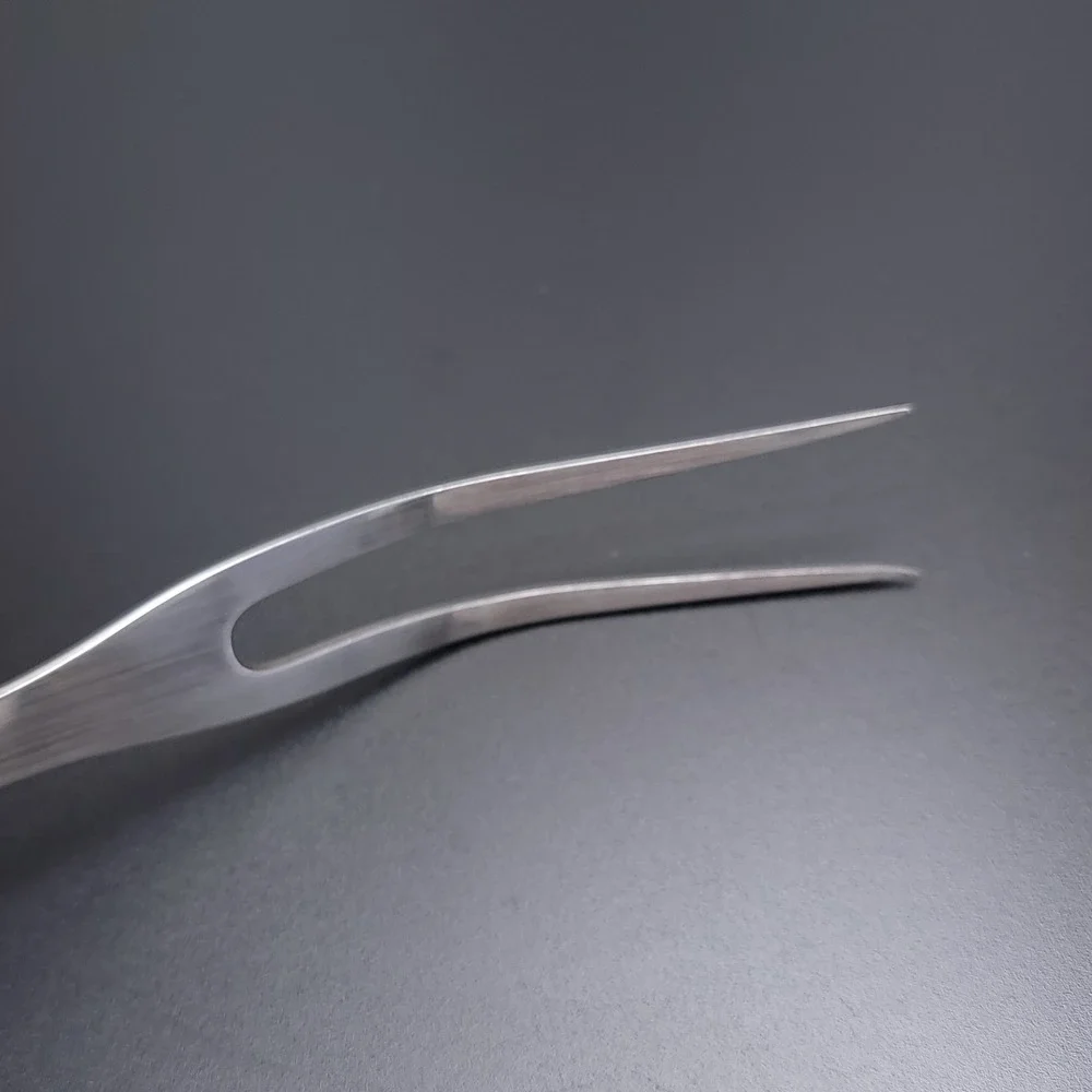 CUTCO 1727 Carving Fork Stainless‎ Steel Two Prong Orange Brown Handle USA